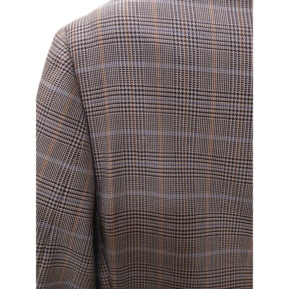 Bernini Beverly Hills Sport Coat Mens 40 Gray SILK WOOL Fine Plaid Jacket Italy - Picture 10 of 14